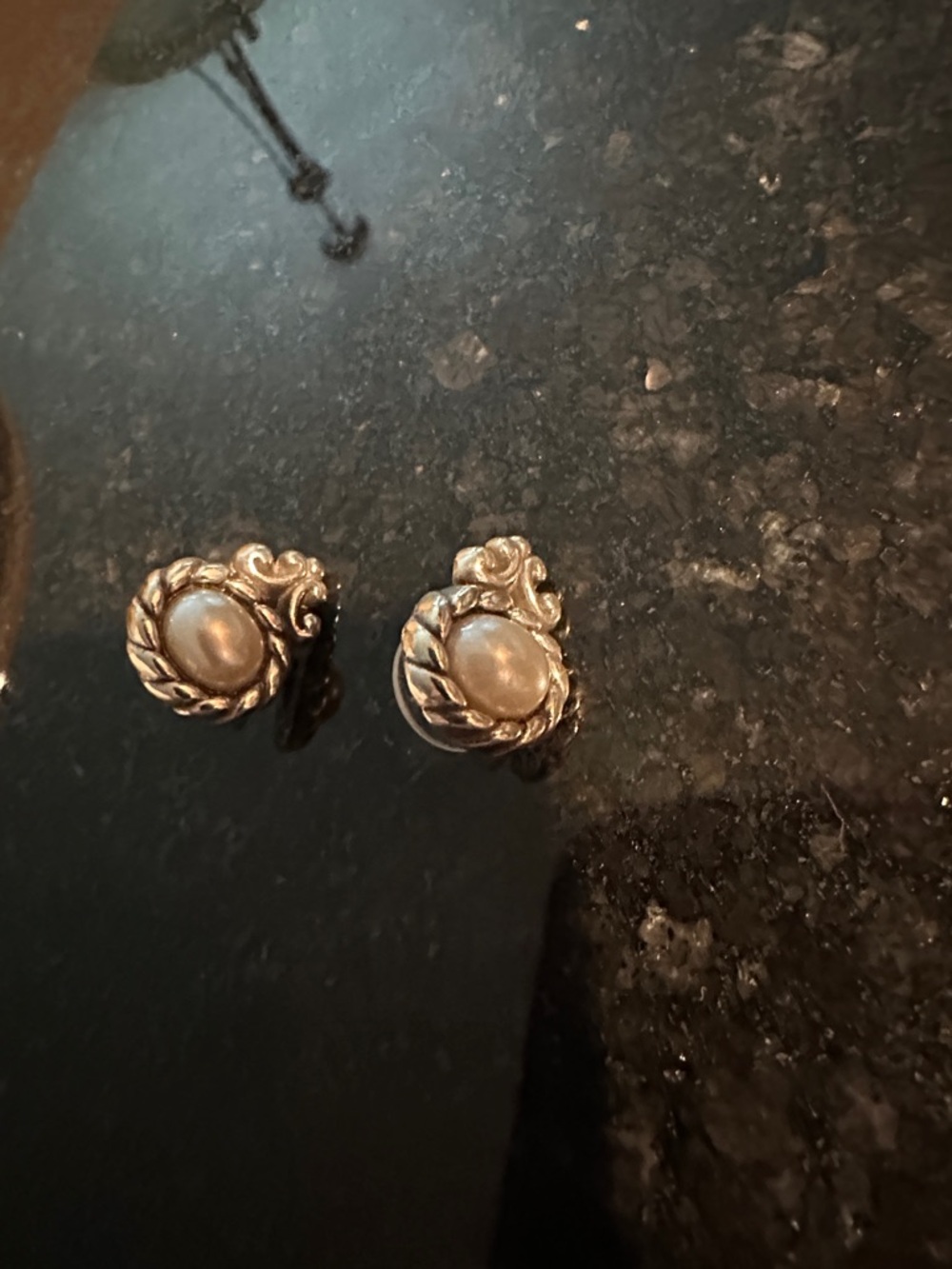 Brighton  Silver Pearl Stud Earrings